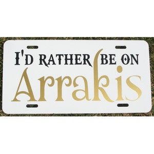 Frank Herbert's Dune Inspired License Plate Arrakis Sci-fi Car Tag