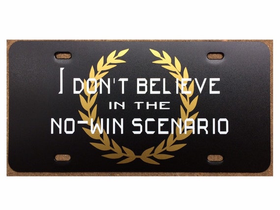 Star Trek Original License Plate Captain Kirk Kobayashi Maru Etsy