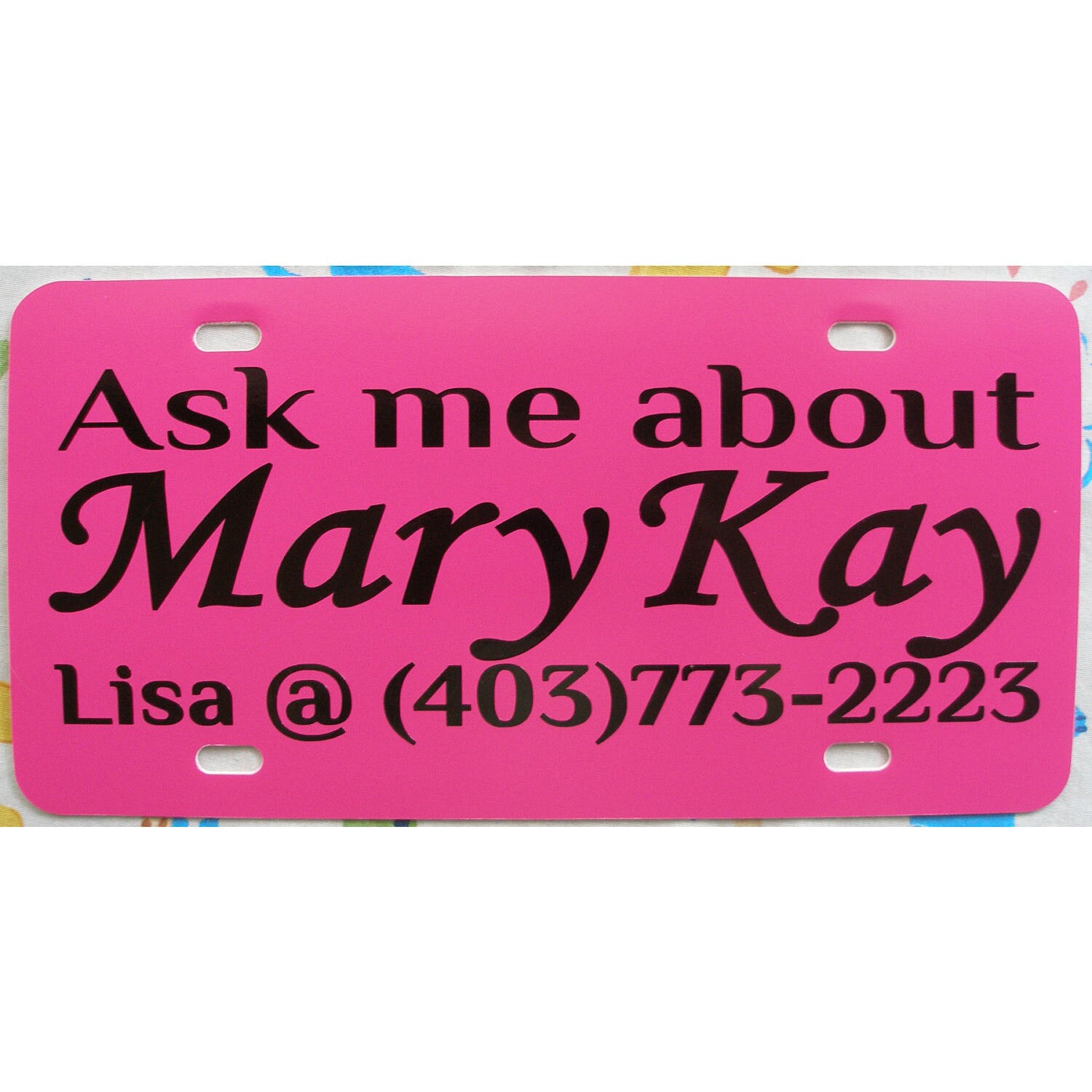 Customized Ask Me About Mary Kay Car Tag | Etsy