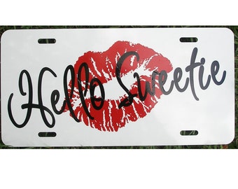 Placa de matrícula para coche con la canción Hello Sweetie River inspirada en Doctor Who
