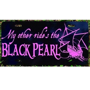 Targa Pirati dei Caraibi. L&#39;altra mia auto è la targa BLACK PEARL.