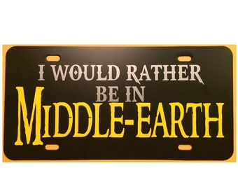 Lord of the Rings Inspired License Plate  Middle-earth Car Tag