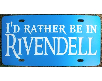 Lord of the Rings Rivendell License Plate Blue Elven Car Tag