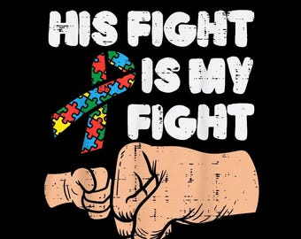 Supporto per l'autismo PNG, La sua lotta è la mia lotta, Grafica a nastro puzzle, Sfondo trasparente