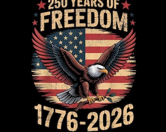 Aquila patriottica per 250 anni PNG, bandiera USA 1776-2026, design vintage della libertà, sfondo trasparente