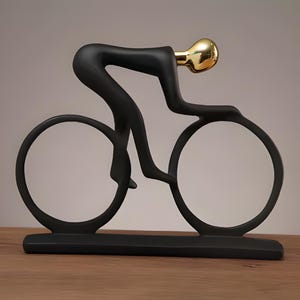 Modern Abstract Resin Cyclist Statue - Home Decor