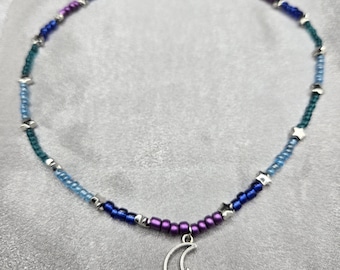 Starfall Skies Necklace | ACOTAR-Inspired Beaded Jewelry | Night Court Aesthetic | Feyre & Rhysand Necklace