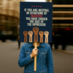 If You Are Neutral Resist Protest Sign PRINTABLE, Protest Poster, AntiTrump Protest Poster Sign For March, Political Sign, Protest for March