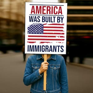 Immigrant Rights Protest Sign: No Kings in America (Digital Download, 7 Sizes)