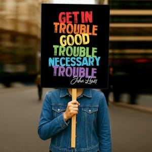 Get in Trouble , Resist Protest Sign Printable, Protest Poster, Anti-Trump Protest Poster Sign For March, Political Sign