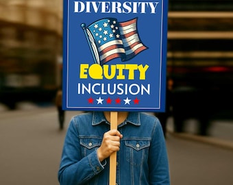 Cartel de protesta por la diversidad, la equidad y la inclusión: Humor político (descarga digital, 7 tamaños)