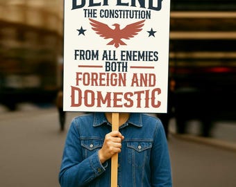 Resist Protest Sign Printable:Defend The Constitution Protest Poster (Digital Download, 7 Sizes)