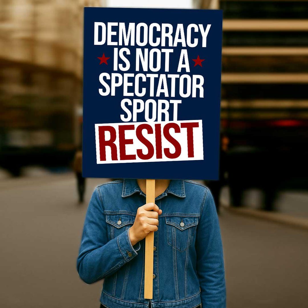 Resist Protest Sign Printable: Democracy is Not A Spectator Poster ...