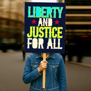 Liberty and Justice for All Protest Sign , Resist Protest Sign Printable, Protest Poster, Anti-Trump Protest Poster Sign For March,Political