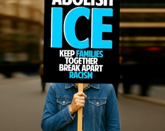 Abolish Ice Protest Sign: Anti-Trump Poster (Digital Download, Multiple Sizes Available)