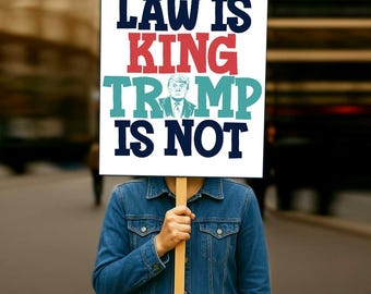 No Kings In America Protest Sign: Resist Trump, 7 Sizes (Digital Download)