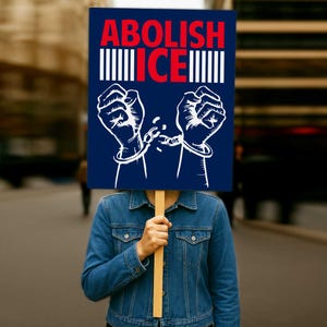 Abolish ICE Protest Sign: No Kings in America Poster (Digital Download, 7 Sizes)