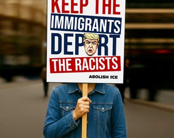 Abolish Ice Resist Protest Sign: Anti-Trump Political Poster (Digital Download)