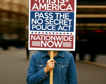 Resist Protest Sign: No Secret Police, No Kings (Digital Download, 7 Sizes)