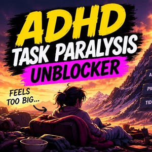 ADHD Task Paralysis Unblocker | Interactive Chore Roulette & Micro-Step Planner (Digital Download)