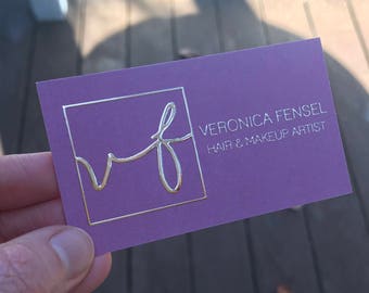 Business Cards with Raised Gold Foil | Hair and Makeup Artist, Massage Therapist, Brow Artist, Life Coach, Pilates Instructor, Film Producer