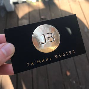 Thick Gold Foil Business Cards Makeup Artist, Hairstylist, Interior Designers, Photographer, Wedding Planner, Microblading, Model image 1
