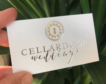 Business Cards with Raised Gold Foil | Wedding Photographer, Makeup Artist, Hairstylist, Real Estate Agent, Fashion Designer, Nail Artist