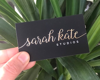 Business Cards with Raised Gold Foil | Bridal Hair Artist, Makeup Artist, Lash Extensions, Wedding Planner, Yoga Instructor, Wedding Cakes