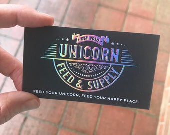 business cards for the unicorn feed supply in ypsilanti mi holographic foil business card boutique owner hair stylist makeup artist - Holographic Business Cards business cards for the unicorn feed supply in ypsilanti mi holographic foil business card boutique owner hair stylist makeup artist - Holographic Business Cards