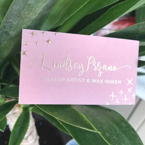 Thick Gold Foil Business Cards Makeup Artist, Hairstylist, Interior Designers, Photographer, Wedding Planner, Microblading, Model image 6