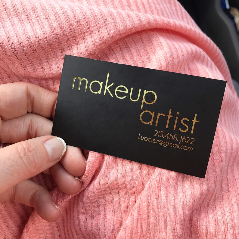 Blush Pink Business Cards With Gold Foil Accents Custom Etsy Canada