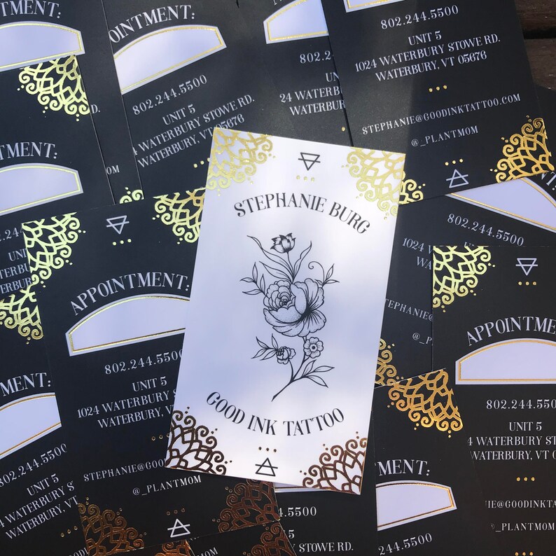 Gold Foil Business Cards with Silk Laminate image 1