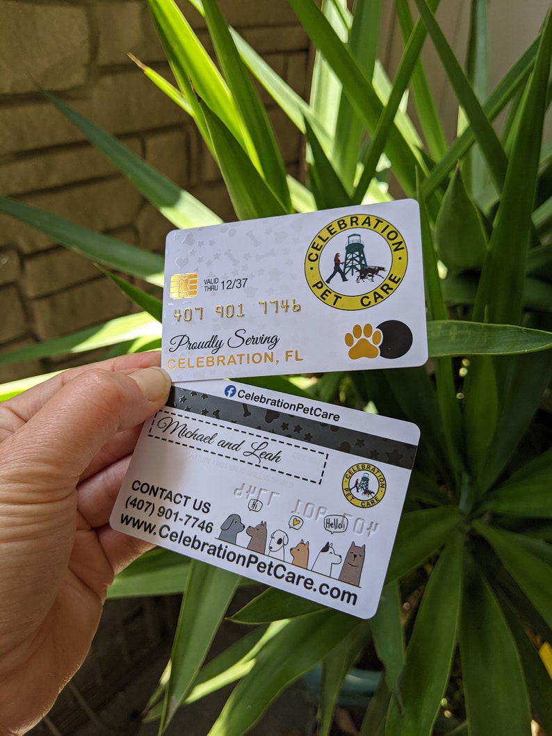 Plastic Credit Card Style Business Cards With Embossed Numbers Etsy