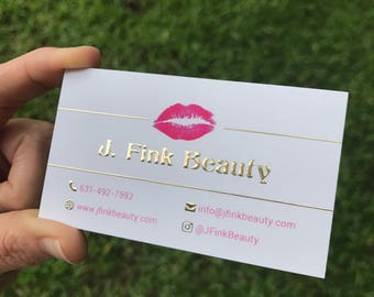 Thick Gold Foil Business Cards | Beauty Entrepreneur, Boudoir Photography, Makeup Artist, Hairstylist, Girl Boss, Real Estate Agent, Blogger