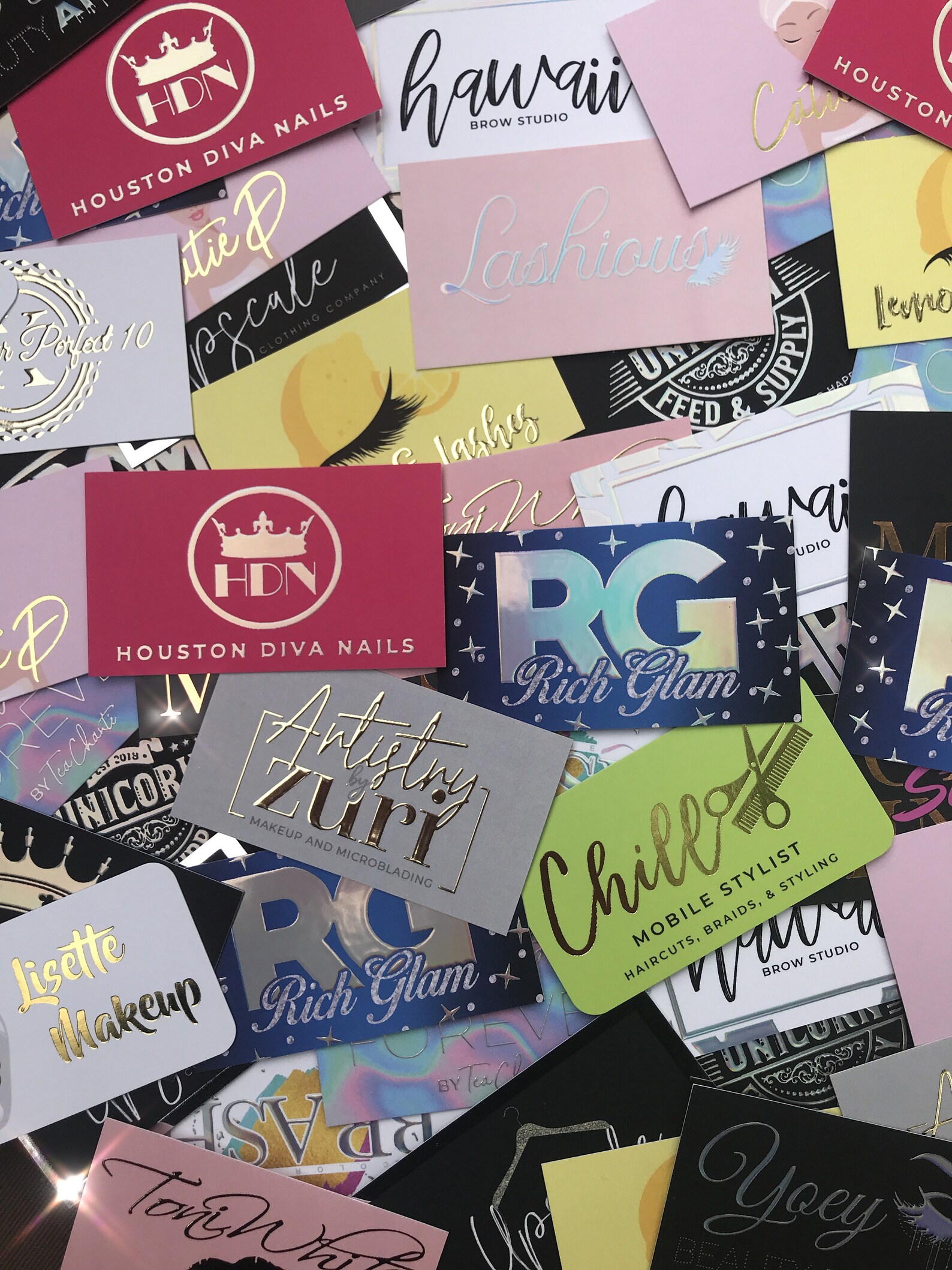 Thick Silver Foil Business Cards Makeup Artist Hairstylist Etsy