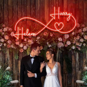 Insegna al neon per matrimoni - Insegna al neon per matrimoni - Insegna al neon con nome per matrimoni - Insegna luminosa al neon - Insegna al neon a LED personalizzata - Insegne al neon - Insegna personalizzata!