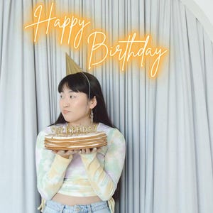 Custom Birthday Neon Sign - Neon Light Decor - Birthday Neon Sign - LED Neon Sign Custom -Neon Party Sign - Personalized Happy Birthday sign
