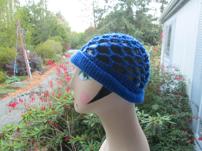 Ladies Blue Hat Women/'s Formal Hat ToddlerGirlTeenWomen Blue Cloche Hat Crocheted by SuzannesStitches Girl/'s Blue Hat Teen Sun Hat