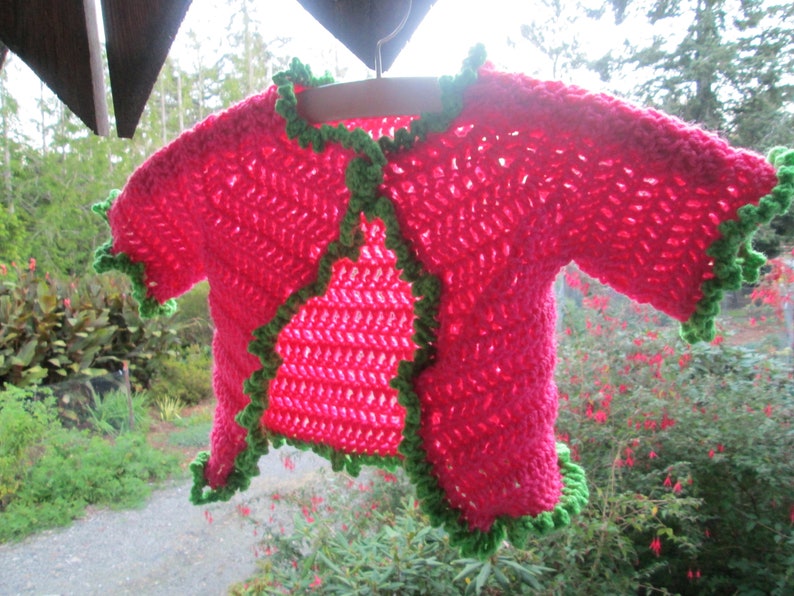 12 Months Baby Girl Pink /& Green Sweater Crocheted by SuzannesStitches Preemie Pink Baby Girl Cardigan 6 Month Baby Girl Pink Sweater