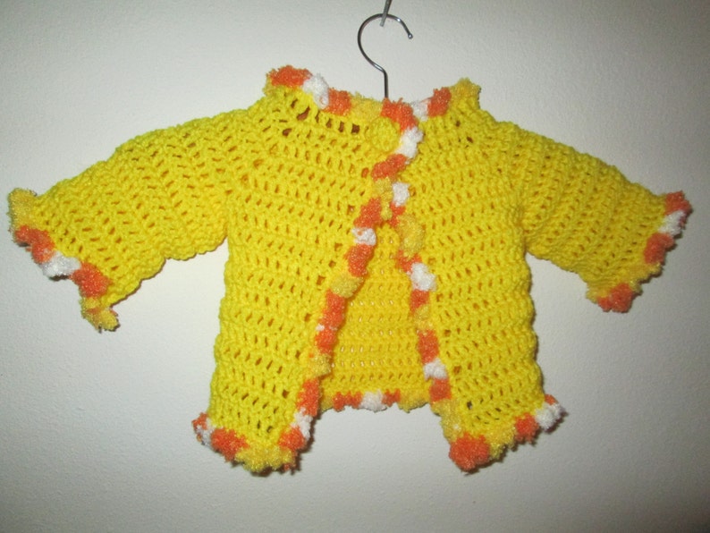 Baby Girl Yellow and Orange Sweater Crocheted by Etsy