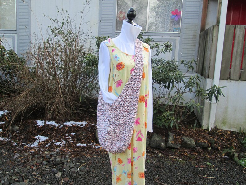 Cotton Market Bag Nautical Market Bag Shoulder Bag Cotton Boho Bag Crochet by SuzannesStitches Crochet Market Bag Cotton Shopping Bag