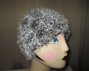 Gray Fuzzy Hat by SuzannesStitches, Adult Fuzzy Hat, Girl's Fuzzy Hat, Child Fuzzy Hat, Fuzzy Gray Hat, Womens Fur Hat, Ladies Winter Hat