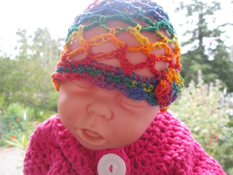 Baby Girl Sun Hat Baby Girl Summer Hat Baby Girl Cotton Sun Hat Newborn-12 Month Baby Girl Cotton Sun Hat Crocheted by SuzannesStitches