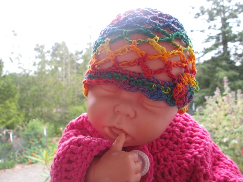 Baby Girl Sun Hat Baby Girl Summer Hat Baby Girl Cotton Sun Hat Newborn-12 Month Baby Girl Cotton Sun Hat Crocheted by SuzannesStitches