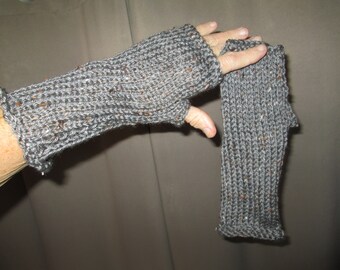 Gray Fingerless Gloves by SuzannesStitches, Men's Fingerless Gloves, Gray Fingerless Gloves, Women Green Formal Glove, Teen Fingerless Glove