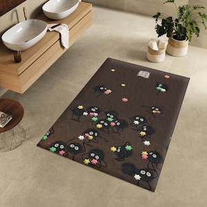 Soot Sprite Rug: Ghibli Inspired Polyester Cartoon Carpet