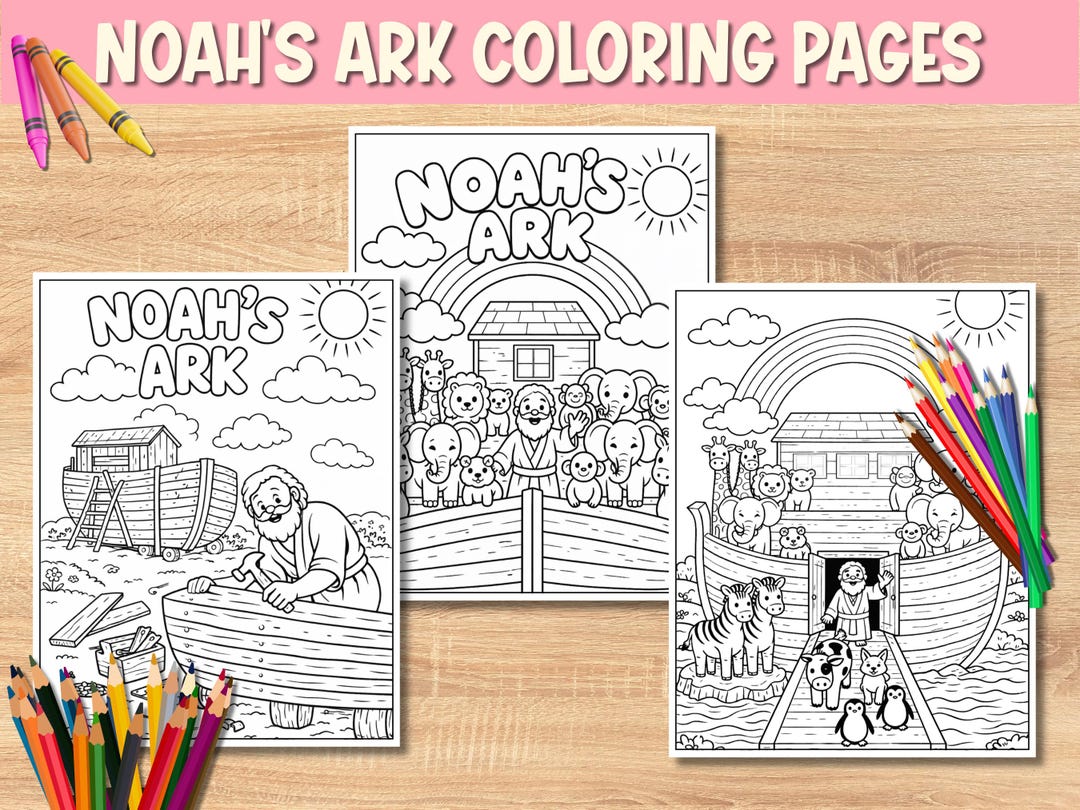 Noah’s Ark Coloring Pages for Kids | Bible Story Printable | Christian ...
