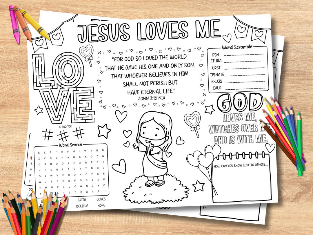 Jesus Loves Me – Valentine’s Day Bible Activity Sheet for Kids | Faith ...