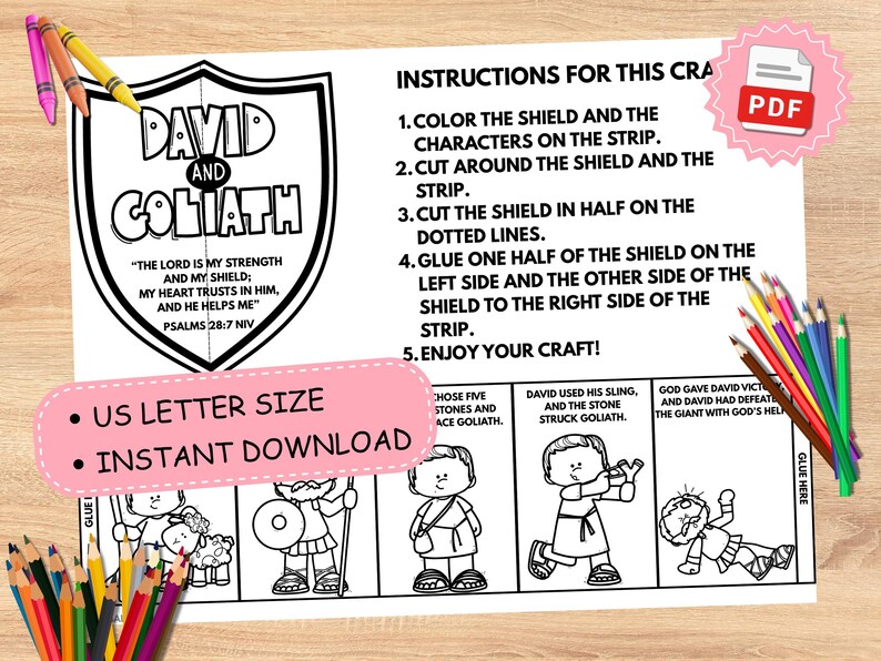 David and Goliath Story Craft Printable – Interactive Sunday School ...