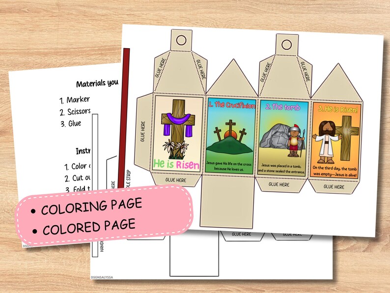 Easter Story Craft for Kids | He is Risen Lantern Printable | Sunday ...